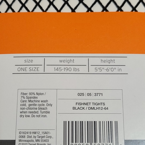 Halloween Fishnet Tights, One Size - Picture 2 of 2